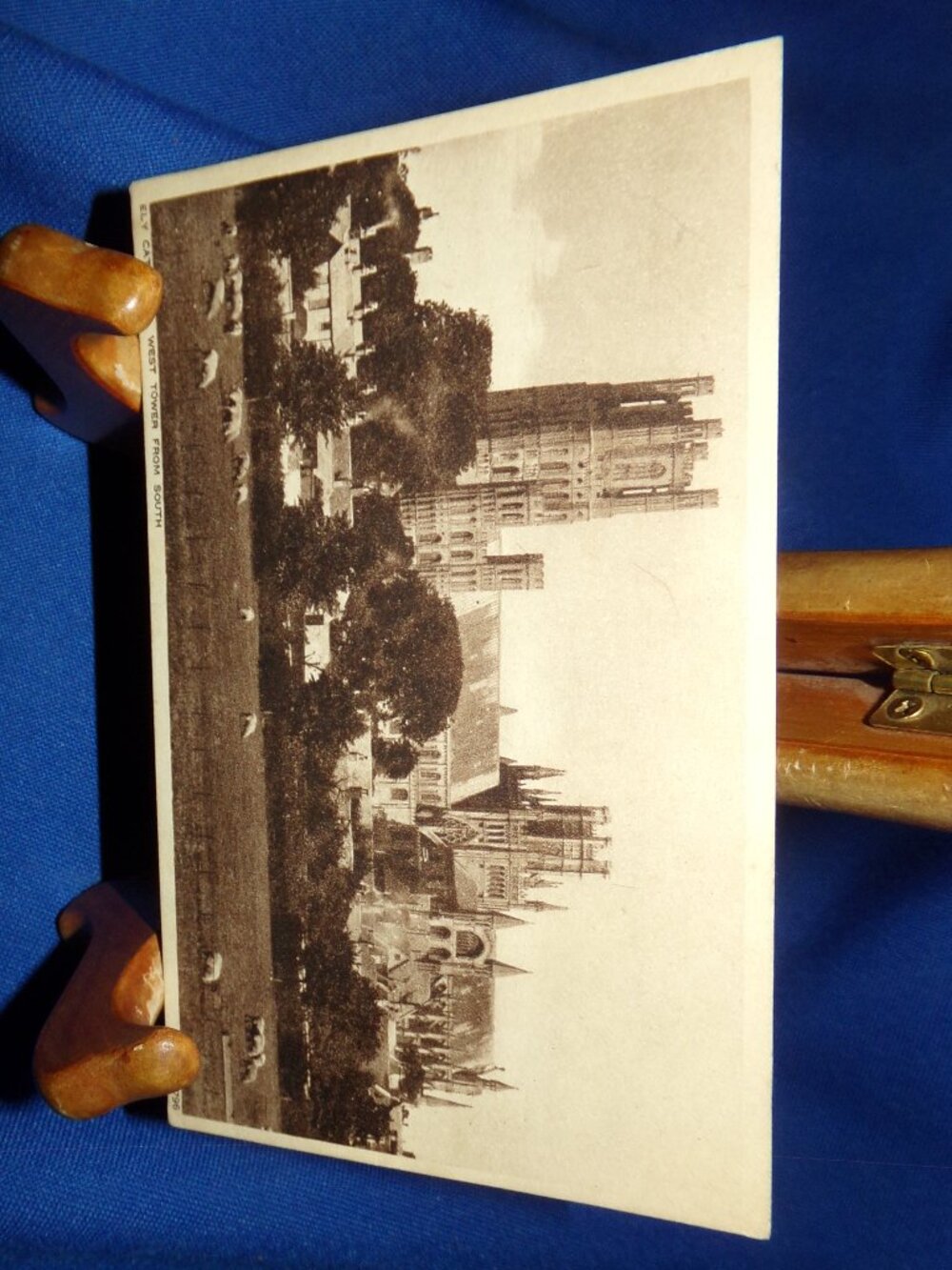 Vintage Ely Cathedral Sepia Postcard - West Tower - Unposted -Great Britain